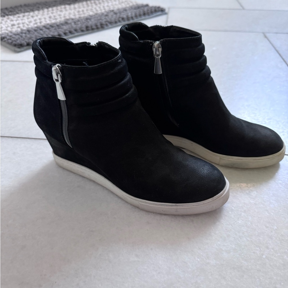 Black Wedge Ankle Boots